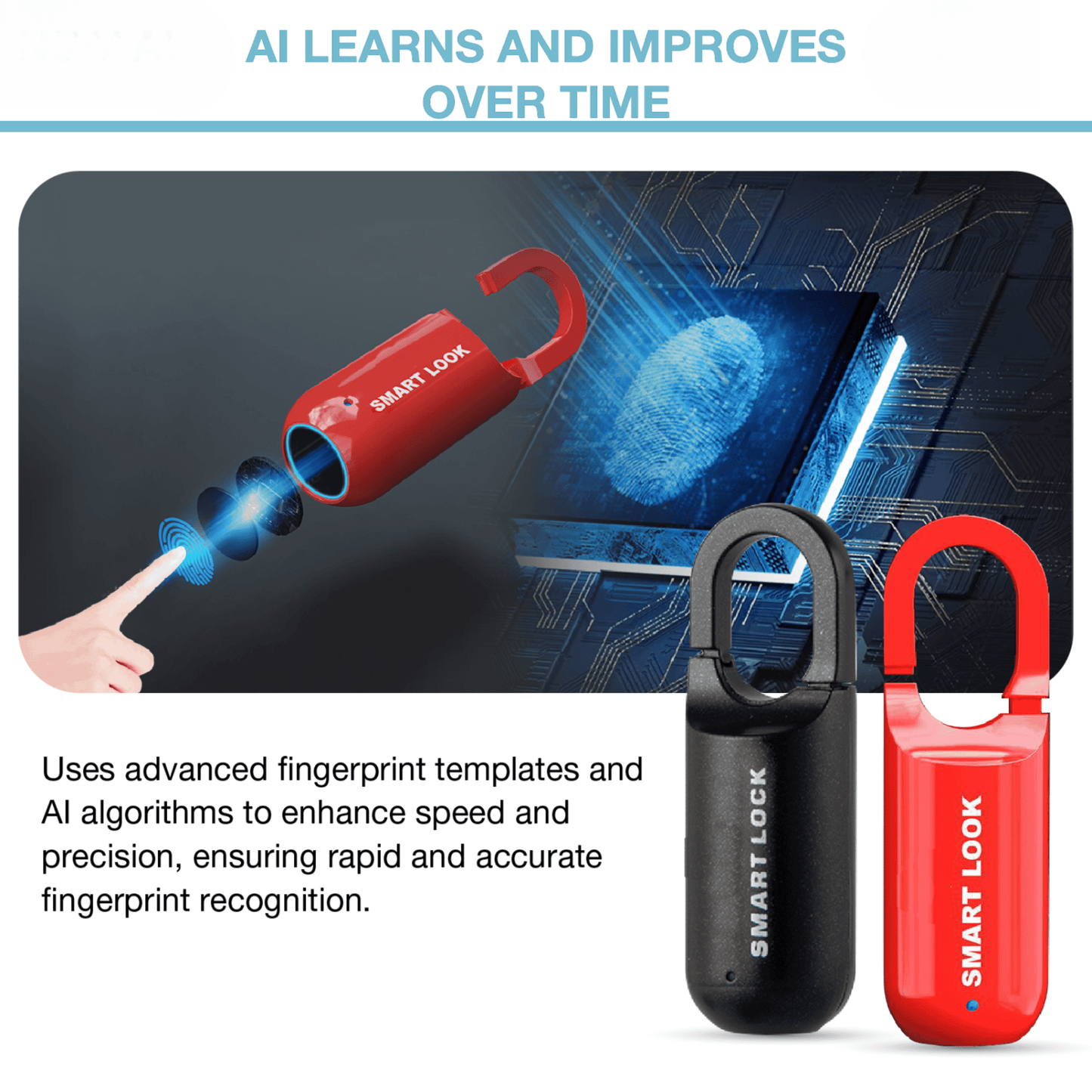 TechVixa™ TouchLock Pro – Fingerprint Smart Padlock